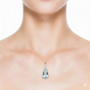 Shield-Cut Sky Blue Topaz Pendant with Diamond-Set Chevron Pendent