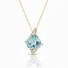 Ascher Cut Aquamarine in diamond Cover Pendant