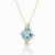 Ascher Cut Aquamarine in diamond Cover Pendant