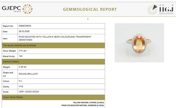 Classic Oval Citrine Halo Ring with Diamond Accents