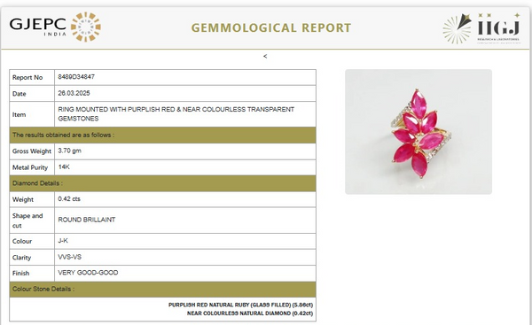 Natural Ruby 7 pc Marquise shape in Diamond Ring