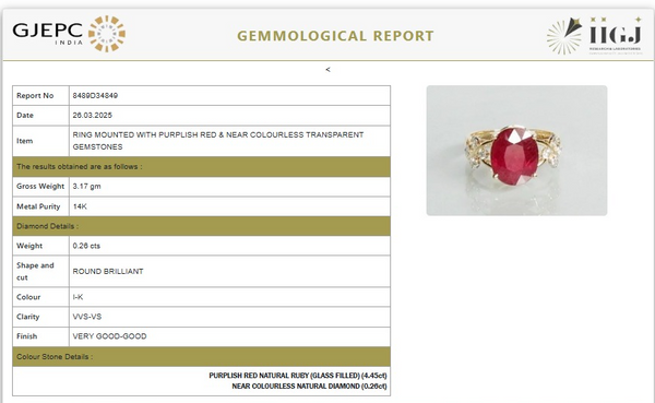 Classic Oval shape-Stone Ruby in Diamond Ring.