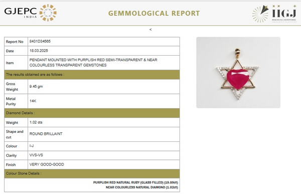 Heart- Shaped Ruby Open Heart Star Cover Pendant