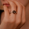 Round Smoky Topaz Sterling Silver Ring