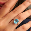 Oval Blue Topaz Sterling Silver Ring