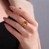Oval Golden Topaz Sterling Silver Ring