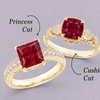 Princess cut vs cushion cut Ruby ring. Which is Right for you?