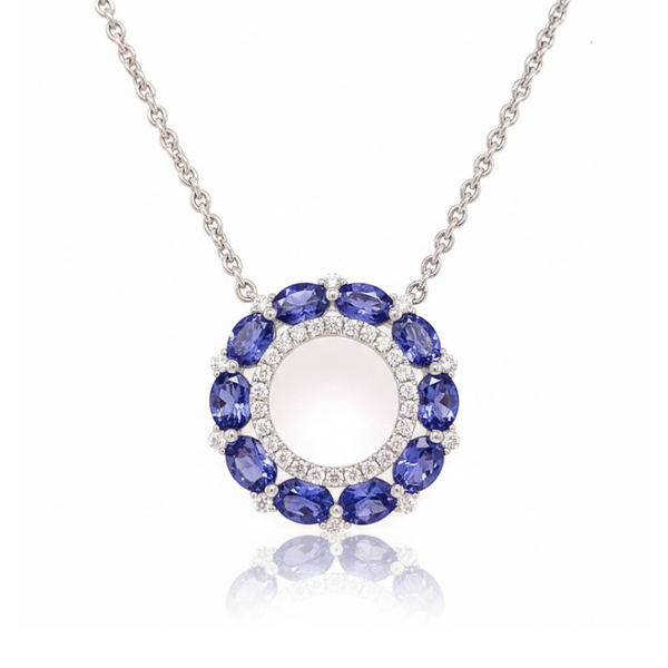 Carved Ruby Lead Halo Pendant