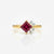 Classic Princess shape-Stone Ruby in Diamond Ring