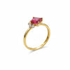 Classic Princess shape-Stone Ruby in Diamond Ring