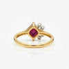Classic Princess shape-Stone Ruby in Diamond Ring