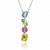 Pastel Mixed-Cut Gemstone Vertical Bar Pendent