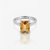Classic Emerald-Cut Citrine Silver Ring