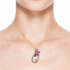 Natural Half Flower 4 Petal Pendent in Diamond