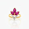 Marquise shape-Stone Ruby in Diamond Ring