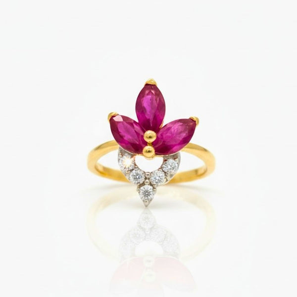 Marquise shape-Stone Ruby in Diamond Ring