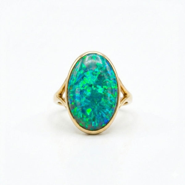 Bazel - Settings Natural Fire Opal Ring