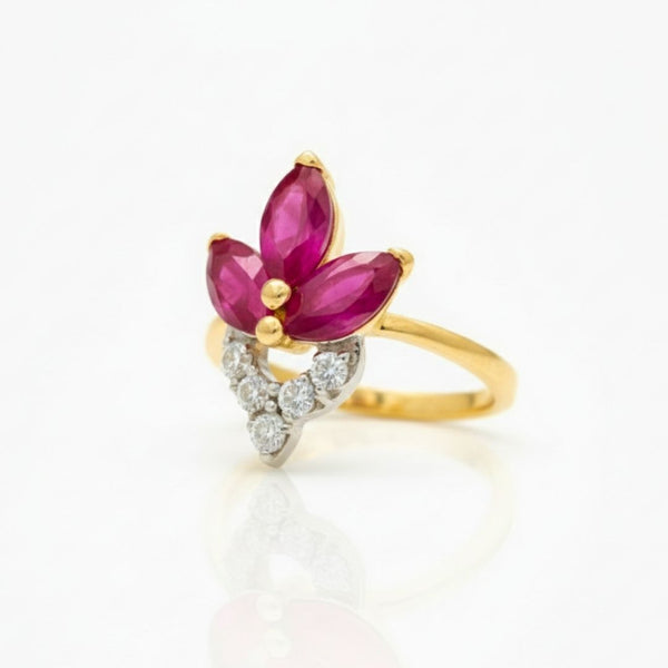 Marquise shape-Stone Ruby in Diamond Ring