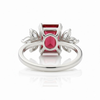 The Emerald-Cut Lab Grown Ruby with Lab-Grown Diamond Clusters