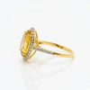 Classic Oval Citrine Halo Ring with Diamond Accents