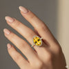 Classic Oval Citrine Halo Ring with Diamond Accents