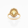Oval Citrine Compass Ring with Beaded Diamond Halo