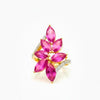 Natural Ruby 7 pc Marquise shape in Diamond Ring