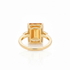 Emerald-Cut Citrine Solitaire with Diamond Accents