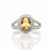 Oval Cut Citrine Double Halo Ring with Split-Shank Band