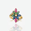 Multicolours Tourmaline Eight stones with Diamond Accents