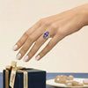 Marquise Amethyst Solitaire Ring with Diamonds
