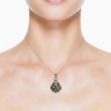 Mother-of-Pearl Swirl Ribbon Pendant with Diamonds