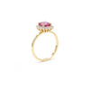 Classic Emerald shape-Stone Ruby in Diamond Ring
