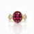 Classic Oval shape-Stone Ruby in Diamond Ring.