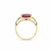 Classic Oval shape-Stone Ruby in Diamond Ring.