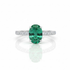 Classic Oval Emerald with Brilliant Pavé Accents Lab Grown