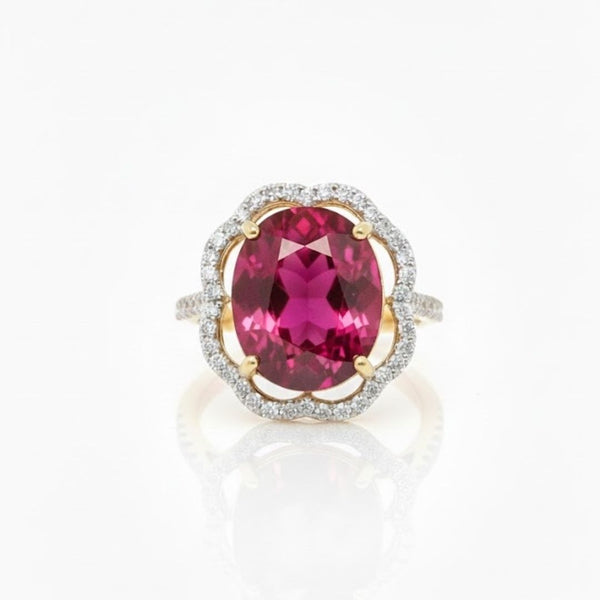 Vintage Inspired Oval-Cut RubyEngagement Ring