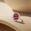 Vintage Inspired Oval-Cut RubyEngagement Ring