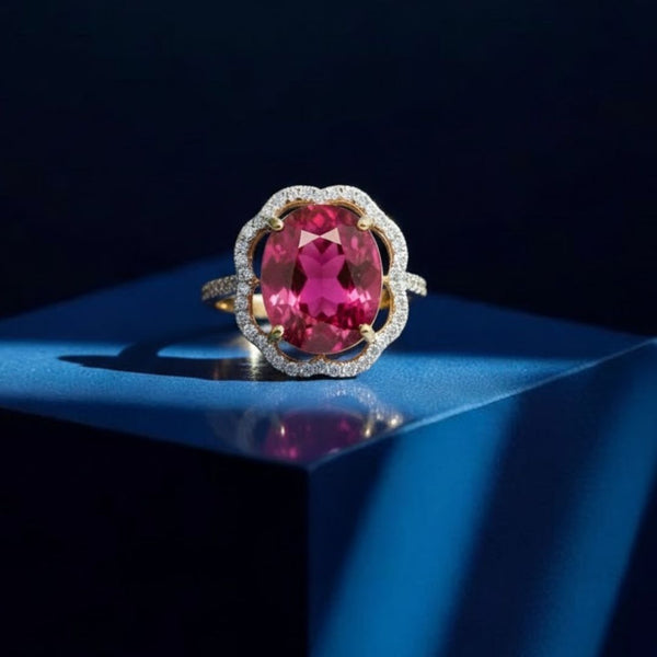 Vintage Inspired Oval-Cut RubyEngagement Ring