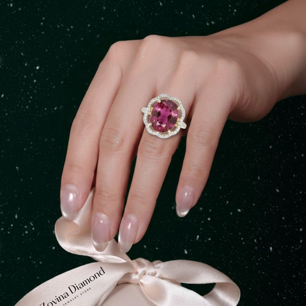 Vintage Inspired Oval-Cut RubyEngagement Ring