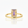 Radiant-Cut Amethyst Ring onGold with Diamond Shoulders