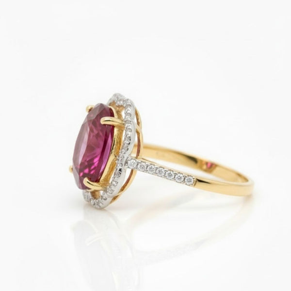 Vintage Inspired Oval-Cut RubyEngagement Ring