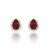 Pear-Cut Ruby Halo Stud Earrings with Diamond Accents
