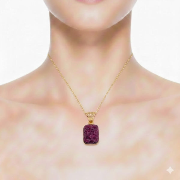 The Heirloom: Carved Ruby & 14k Gold Pendant