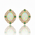 Oval-Cut Opal and Emerald Halo Earrings with Diamond Accents