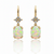 Oval-Cut Opal Drop Earrings with Diamond Cluster Accents