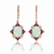 Oval Opal Solitaire Earrings with Ruby and Diamond Compass Halo