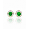 Classic Emerald Solitaire Drops with Shimmering Diamond-Set Frames