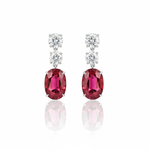 Cushion Amethyst Leverback earrings with Diamond Halo