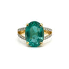 Classic Oval Emerald Halo Ring with Diamond